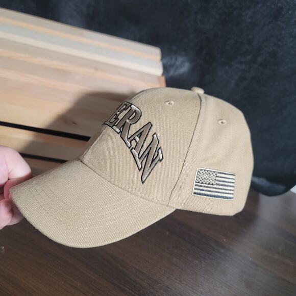 Veteran Letters Khaki Beige Cotton Adjustable Embroidered Cap Hat CP00806 - Picture 6 of 6